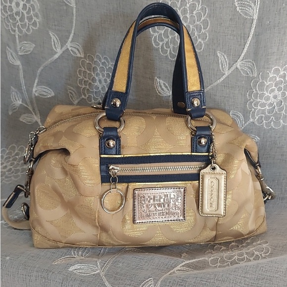 Coach Handbags - Coach Lurex satchel with detachable strap.